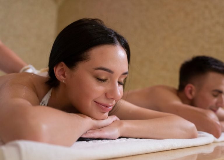 Photo by Sergey Torbik Couple enjoying a relaxing massage at a spa, focusing on wellness and tranquility.